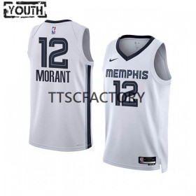 Maillot NBA Memphis Grizzlies Ja Morant 12 Nike 2022-23 Association Edition Blanc Swingman - Enfant